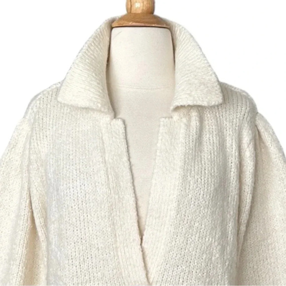 dh NEW YORK Merino Wool Baby Alpaca Cropped Knit Sweater Neutral Casual, Medium - Picture 4 of 16